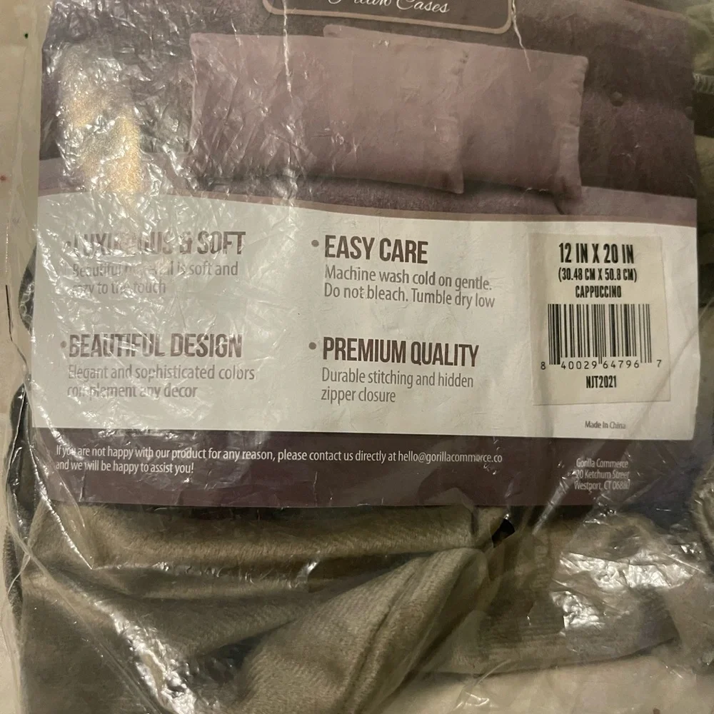 The Connecticut Home Company Velvet Throw Pillow Covers, Set of 2